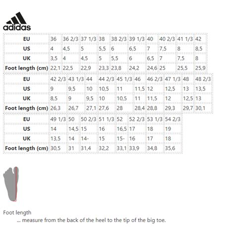 adidas terrex shoes size chart